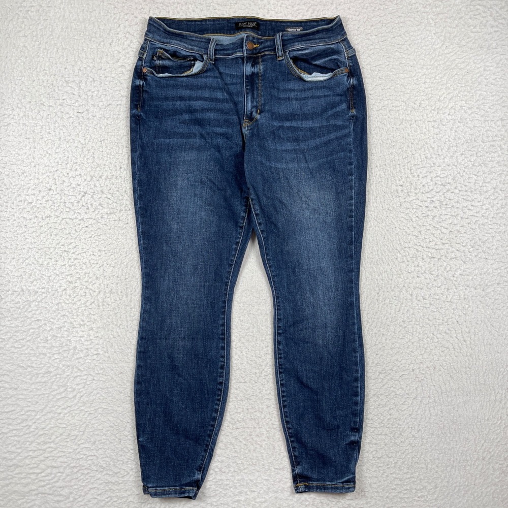 Judy Blue Jeans Womens 14W Blue Skinny Fit Stretch Denim Casual Streetwear